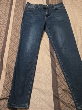 Size 13 Women's Frenz Dark Blue Slim Straight Jeans